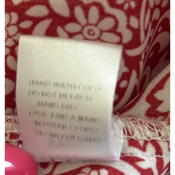 Crescent Stitch Fix Red & White Pom Pom Fringed Tunic Size XXL 1X - Picture 5 of 7